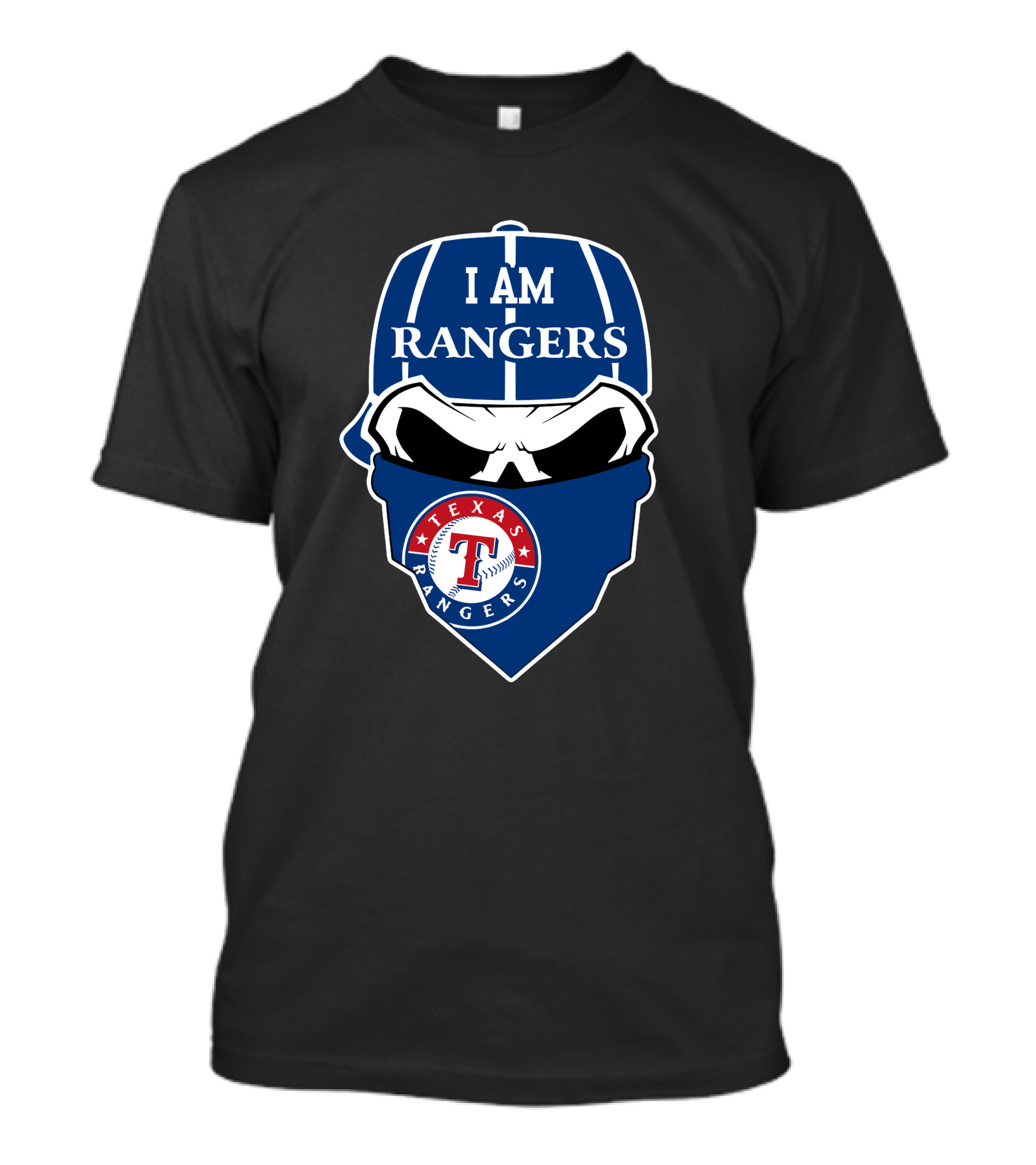 I Am Rangers Texas Rangers Skull T-Shirt