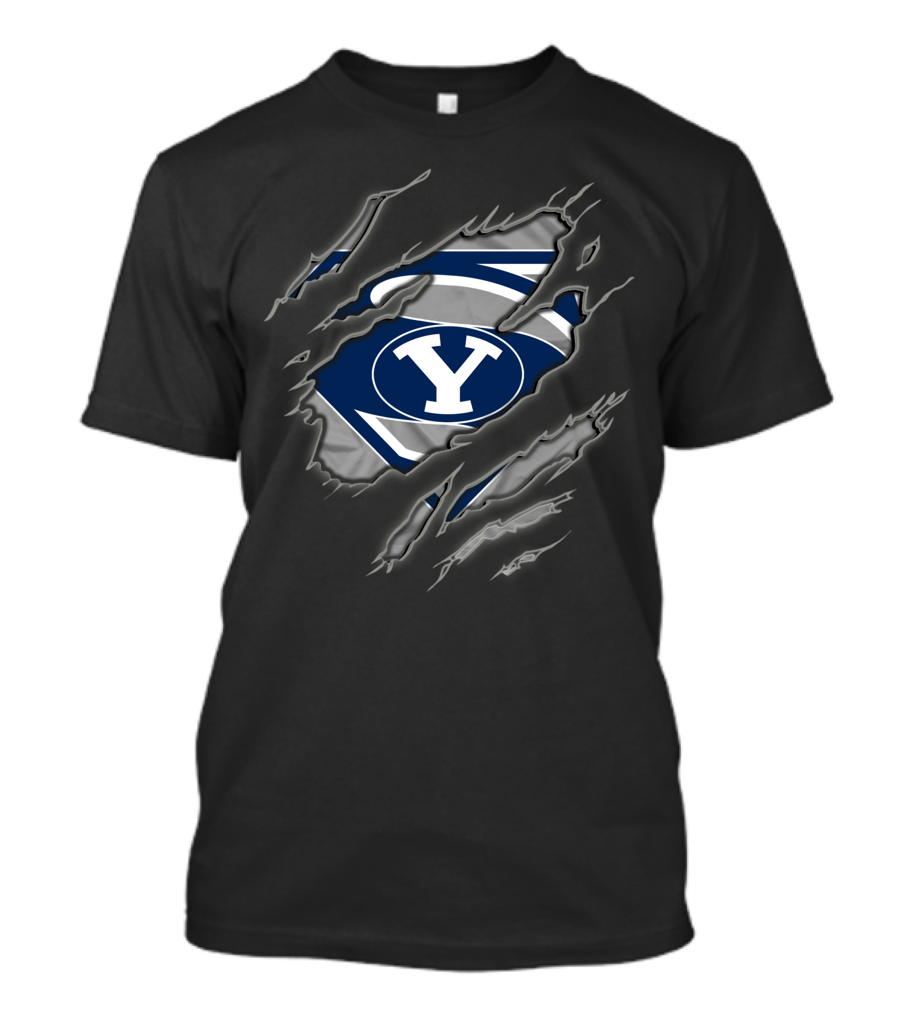 Byu Cougars Superman Logo Ripped T-Shirt