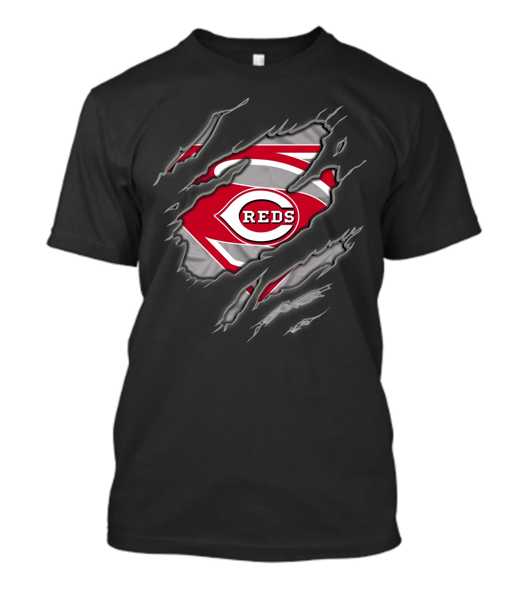 Cincinnati Reds Superman Logo Claw Tear T-Shirt