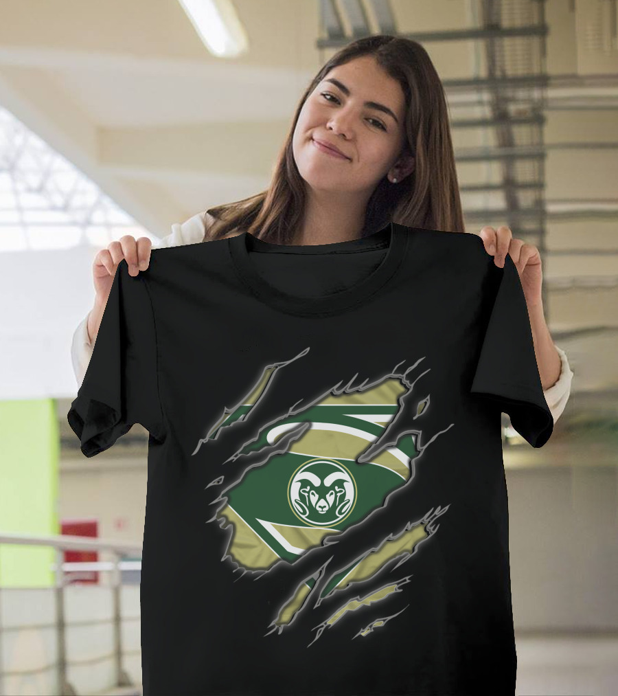 Colorado State Rams Superman Logo Ripped T-Shirt