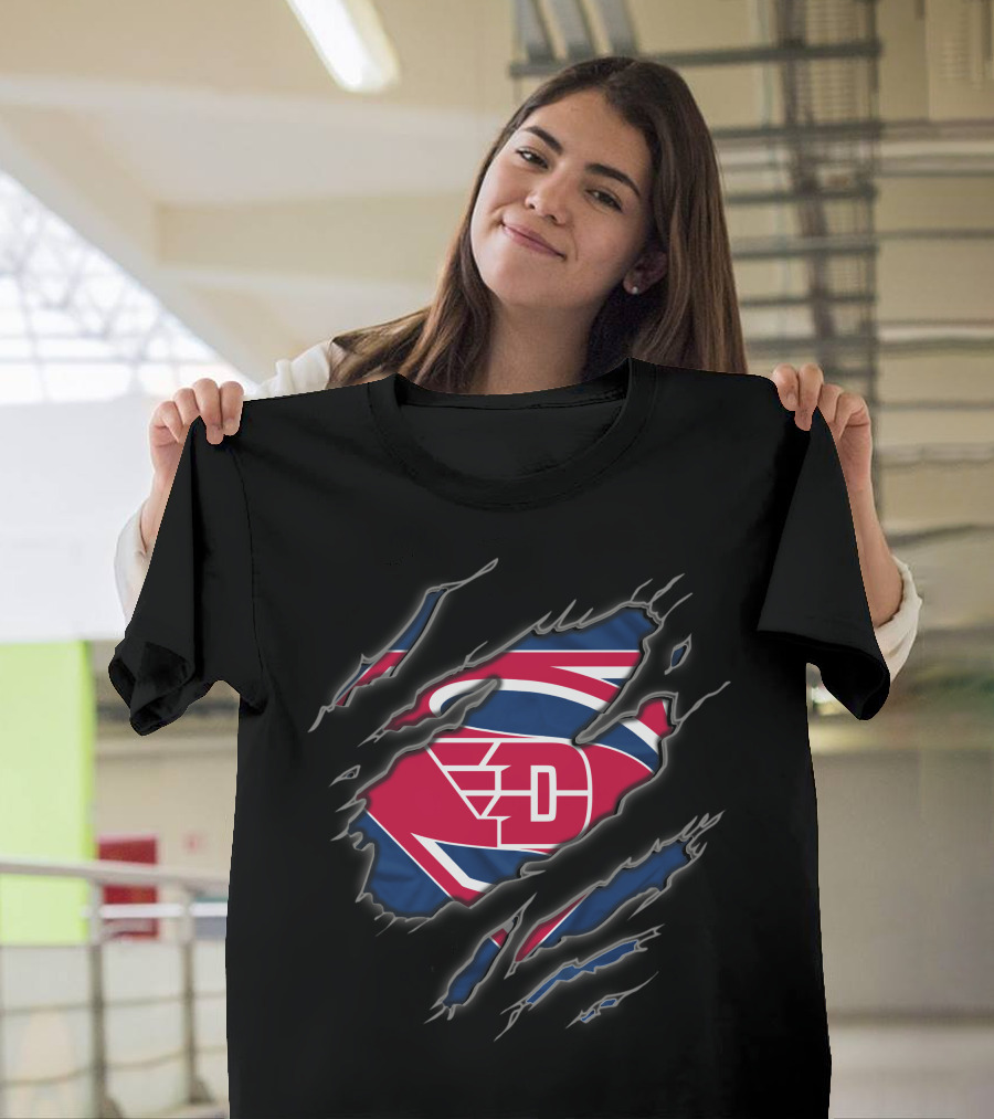 Dayton Flyers Superman Logo Claw Marks T-Shirt