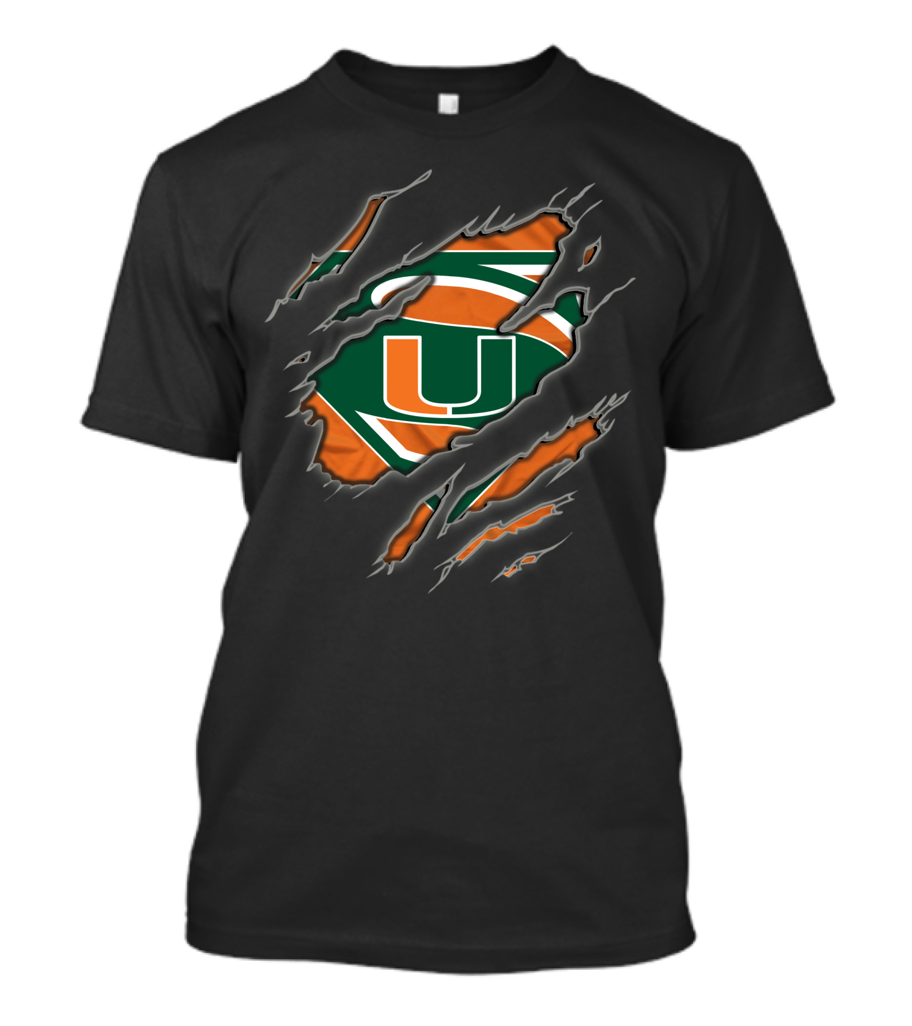 Miami Hurricanes Superman U Logo Claw Marks T-Shirt