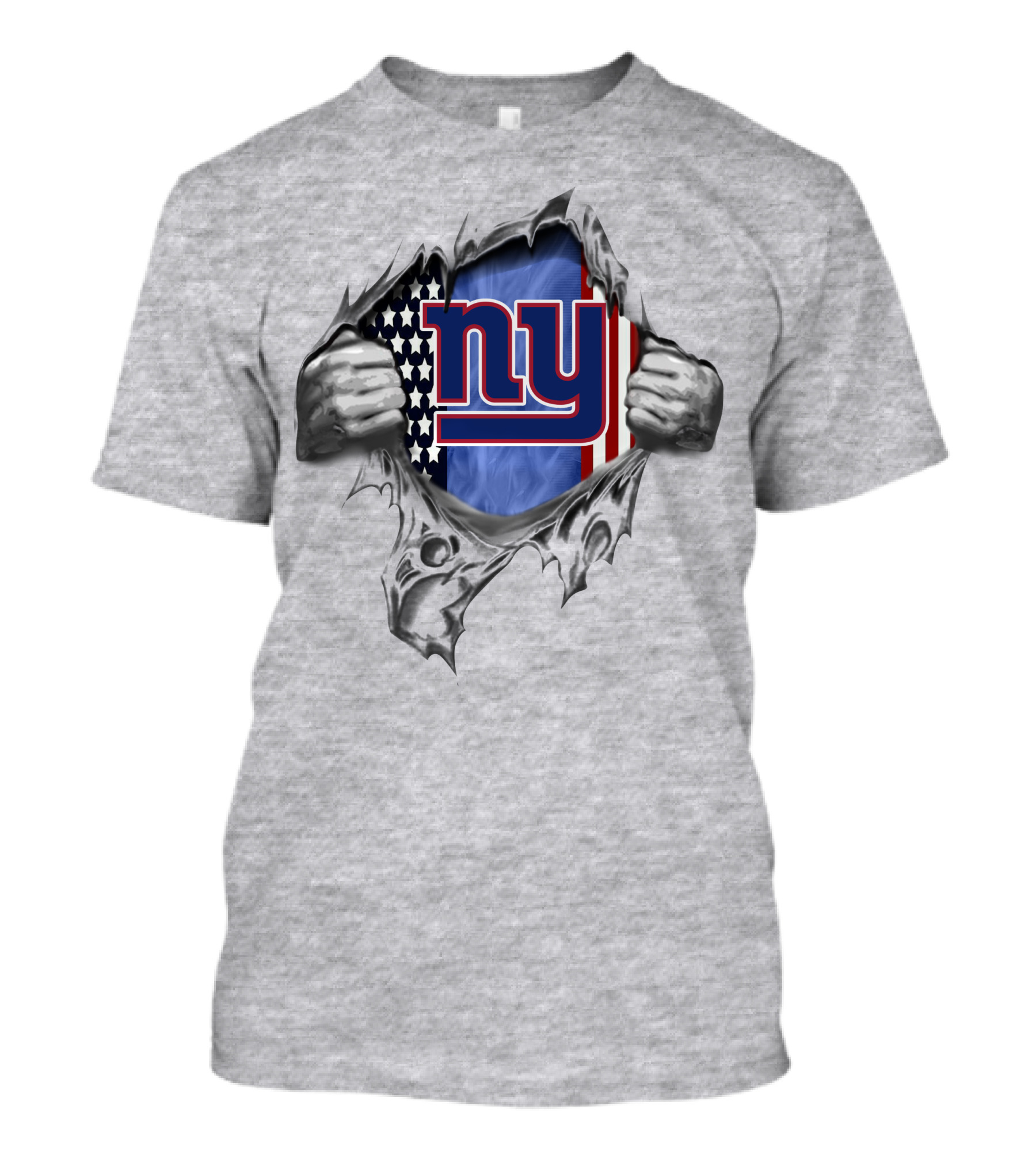 New York Giants Ny American Flag Tear T-Shirt