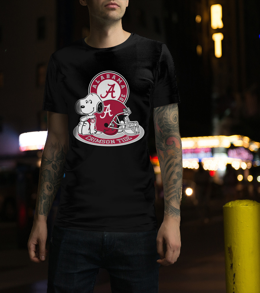Alabama Crimson Tide Snoopy Helmet T-Shirt