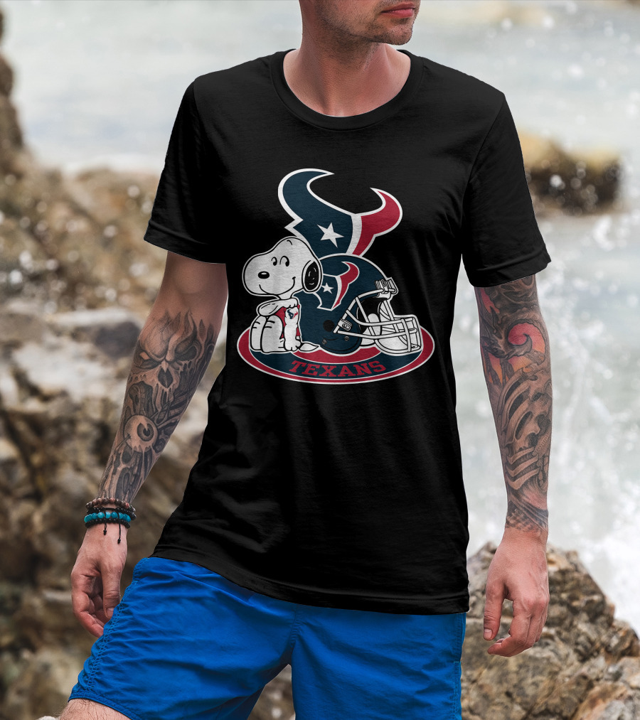 Houston Texans Snoopy Helmet T-Shirt