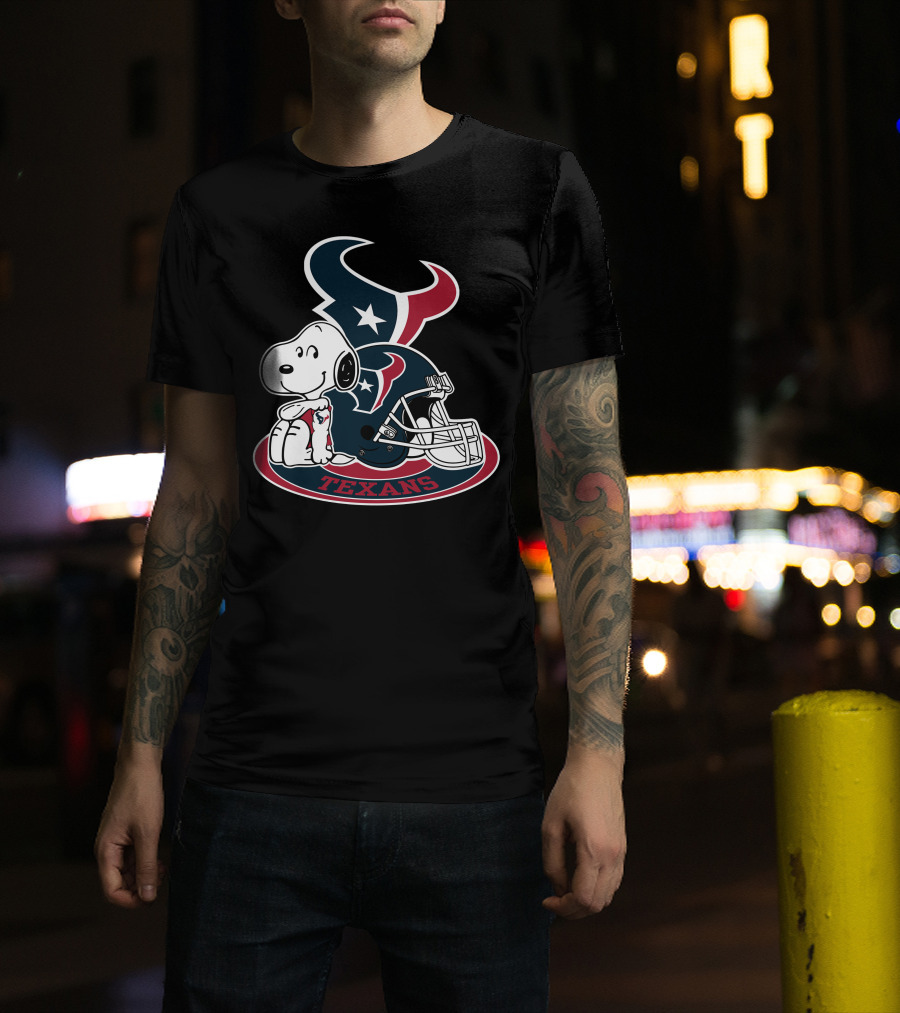 Houston Texans Snoopy Helmet T-Shirt
