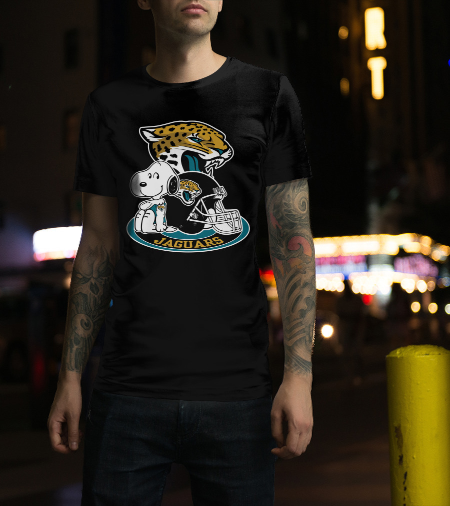 Jacksonville Jaguars Snoopy Helmet T-Shirt