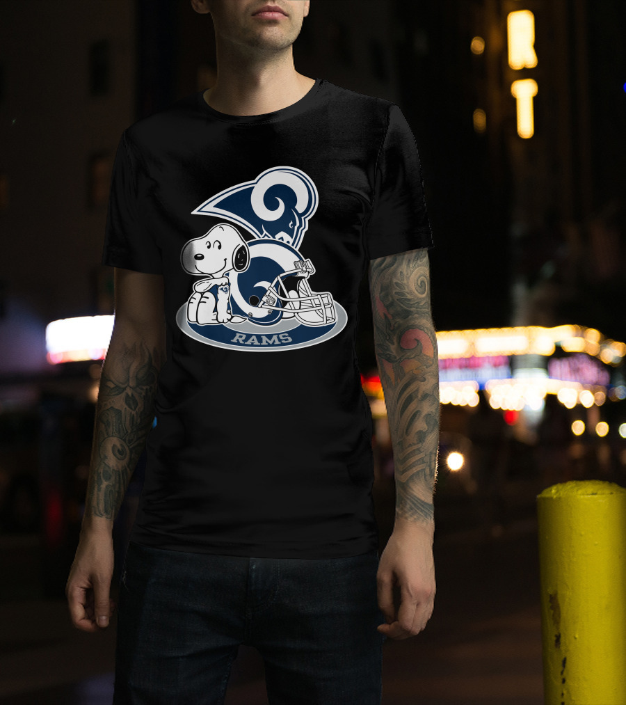 Los Angeles Rams Snoopy Football Helmet T-Shirt