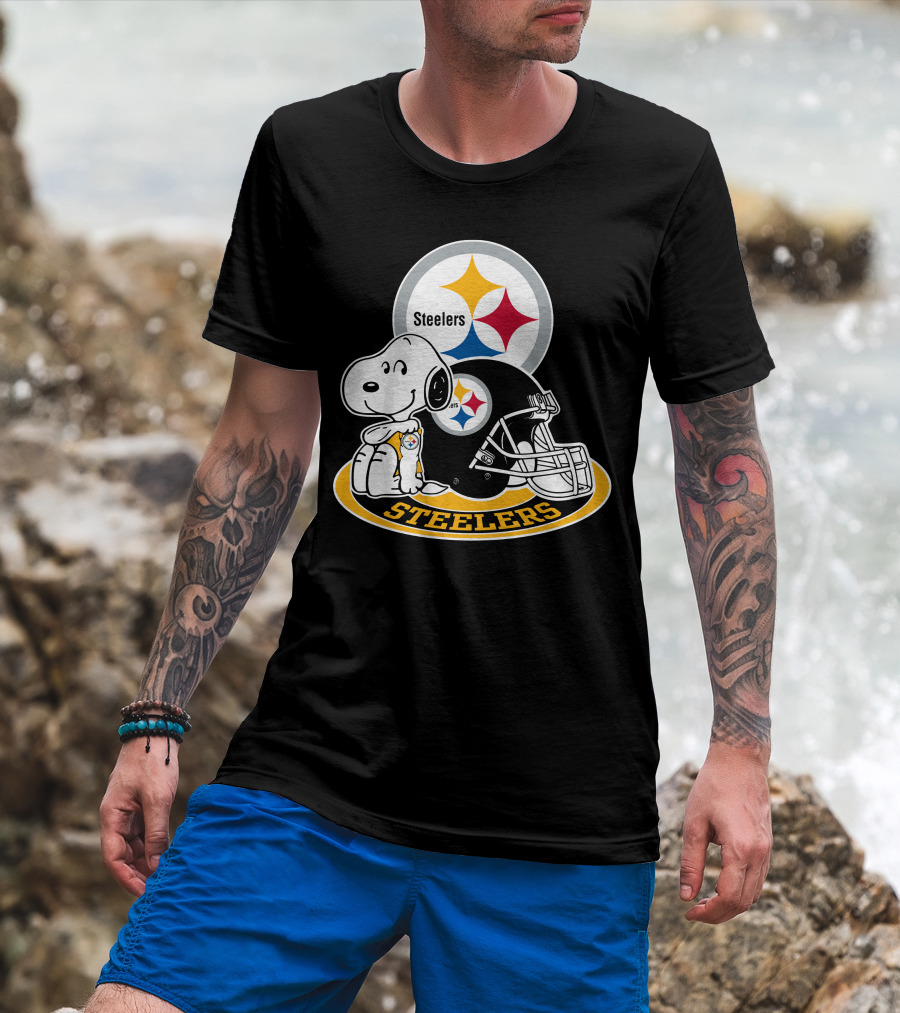 Steelers Snoopy Pittsburgh Helmet Nfl Peanuts Football Combination T-Shirt