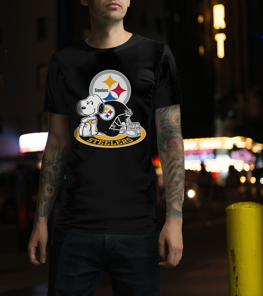 Steelers Snoopy Pittsburgh Helmet Nfl Peanuts Football Combination T-Shirt