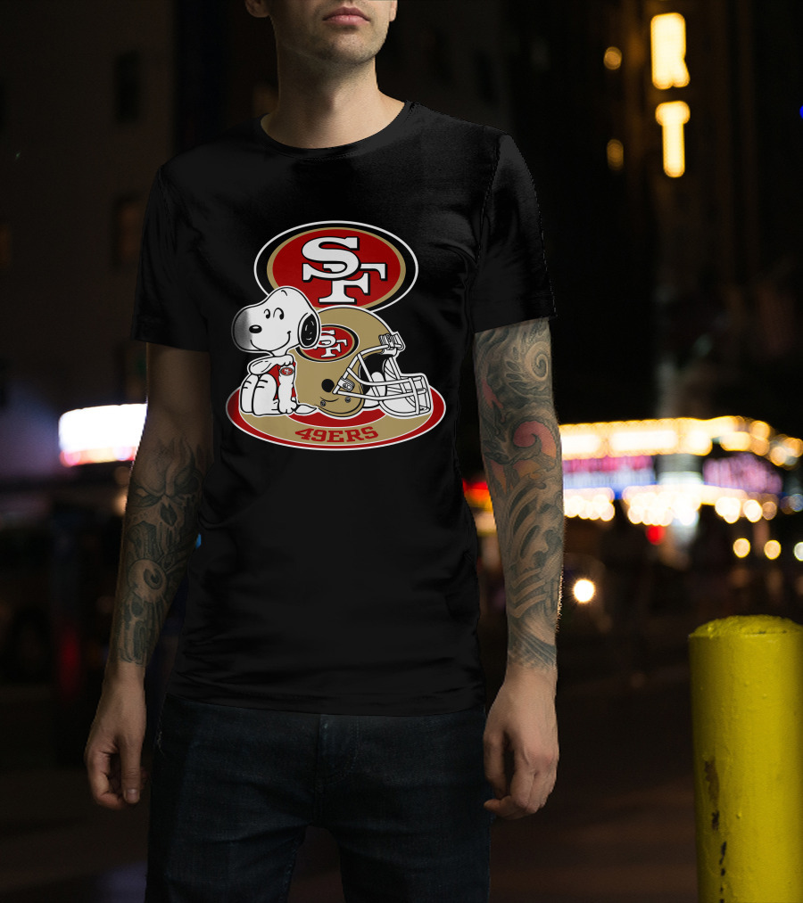 San Francisco 49ers Sf Snoopy Football Helmet 49ers T-Shirt