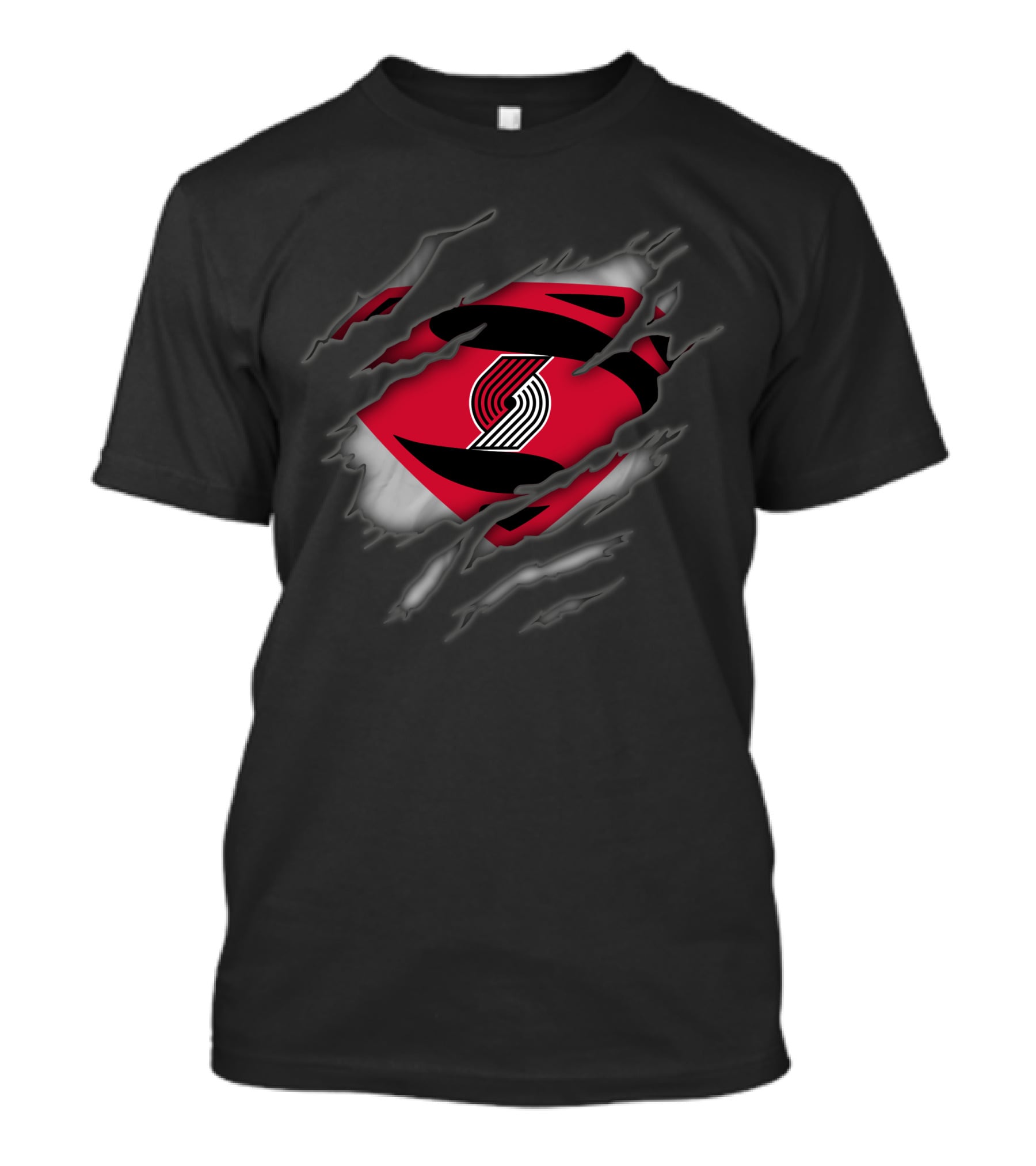 Portland Trail Blazers Ripped Superman T-Shirt