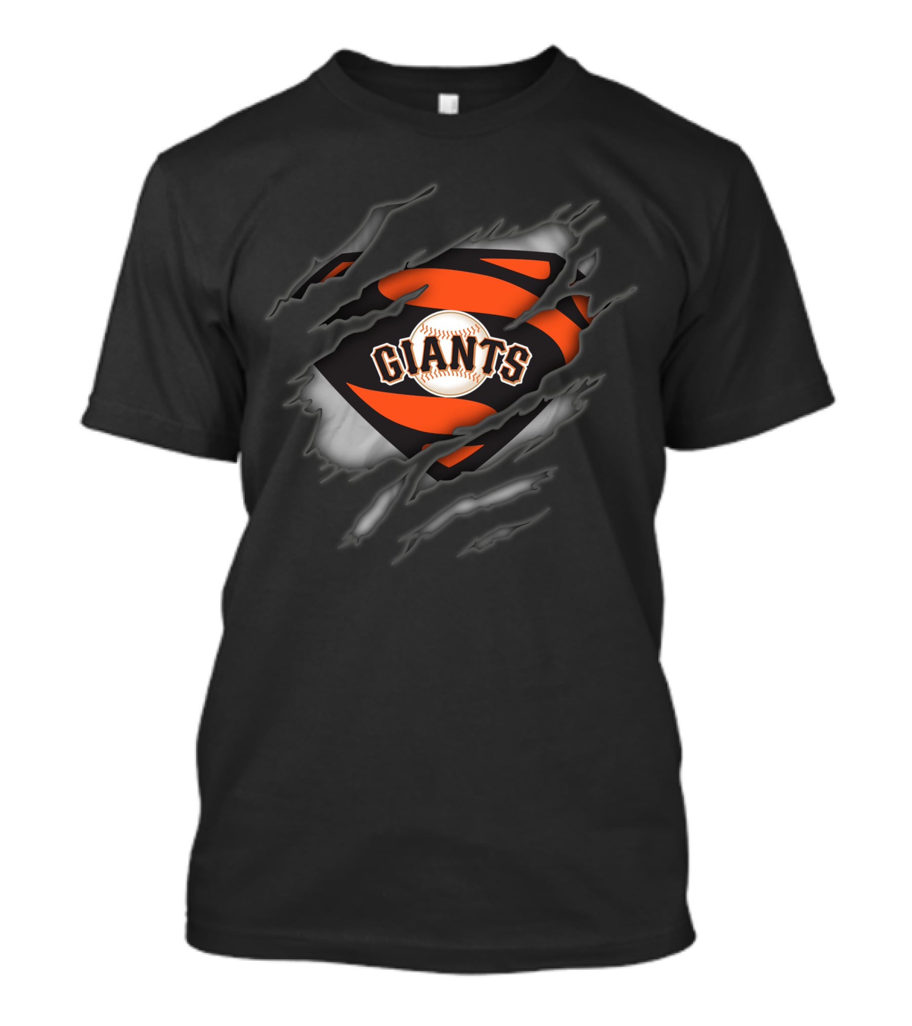 San Francisco Giants Baseball Logo Tear Superman Style T-Shirt