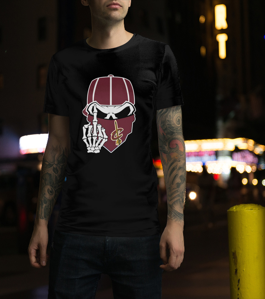 Cleveland Cavaliers Skull Cap Hand Gesture T-Shirt