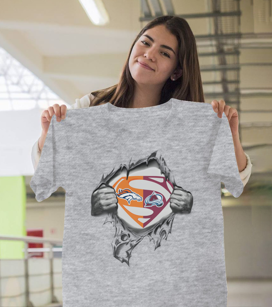Broncos Colorado Avalanche Superman Logo Mashup T-Shirt