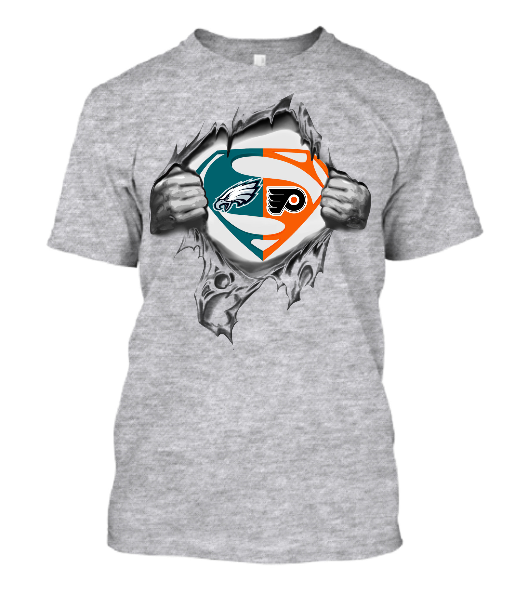 Eagles Philadelphia Flyers Superman Logo Fusion T-Shirt
