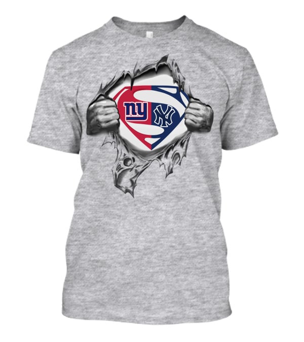 Giants New York Yankees Superman Logo Mashup T-Shirt