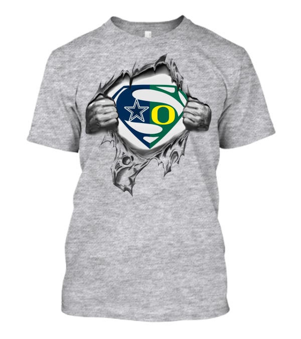 Cowboys Oregon Ducks Superman Logo Mashup T-Shirt