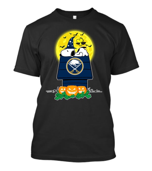 Buffalo Sabres Snoopy Halloween Moon Pumpkins Woodstock T-Shirt