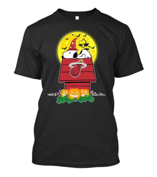Miami Heat Halloween Snoopy Peanuts Pumpkin Patch T-Shirt