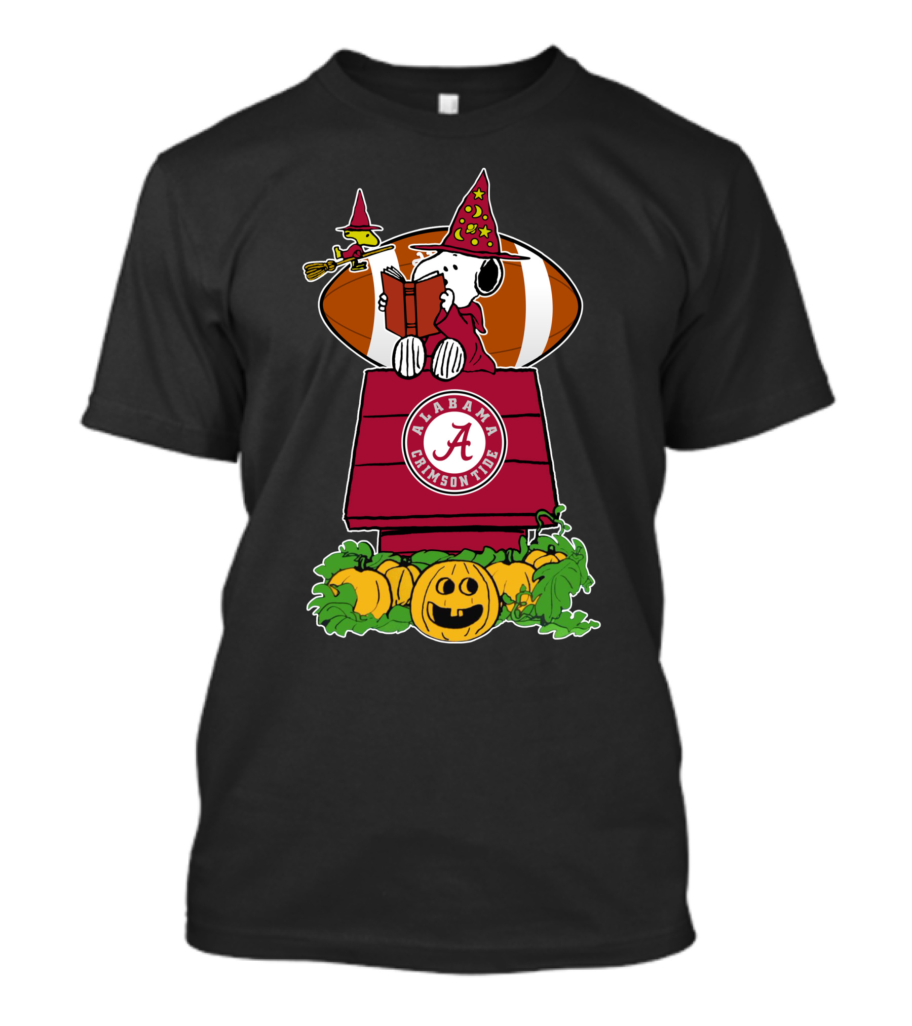 Alabama Crimson Tide Snoopy Halloween Witch Pumpkin Football T-Shirt