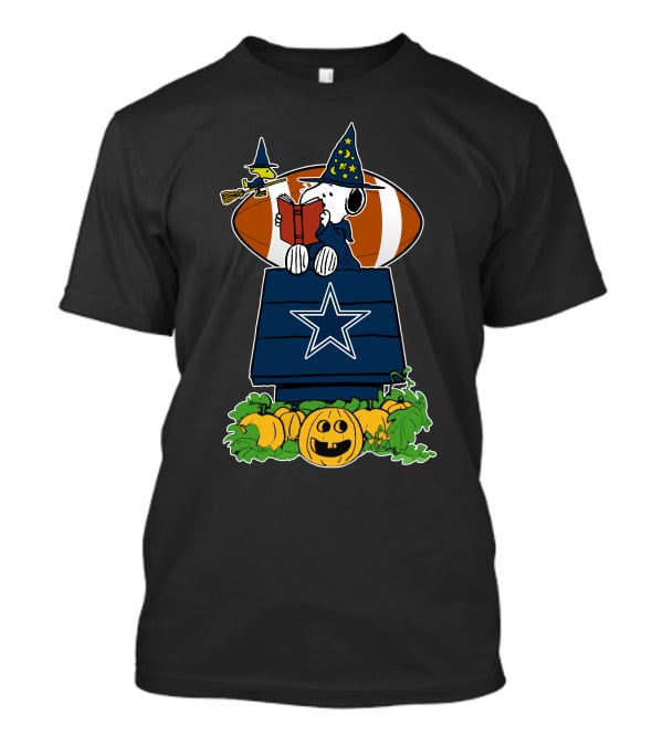 Dallas Cowboys Snoopy Halloween Pumpkin Peanuts Football T-Shirt