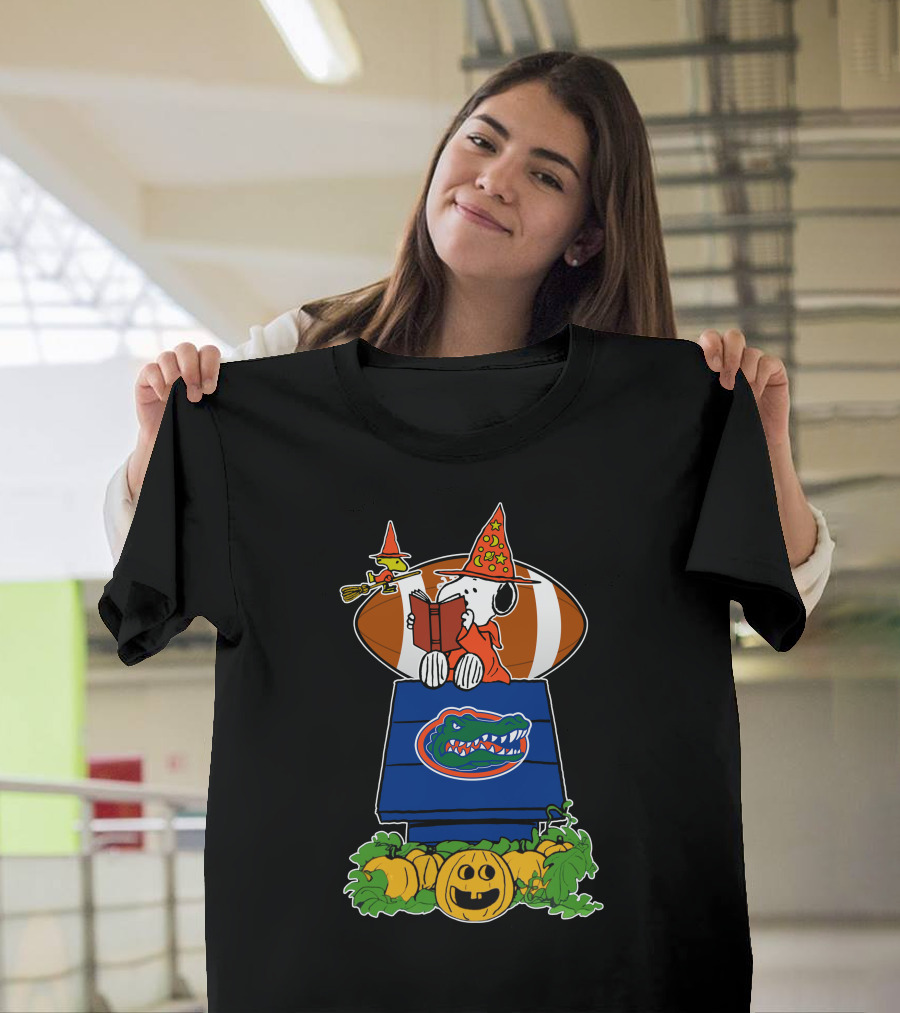 Florida Gators Snoopy Witch Hat Halloween Football Pumpkins T-Shirt