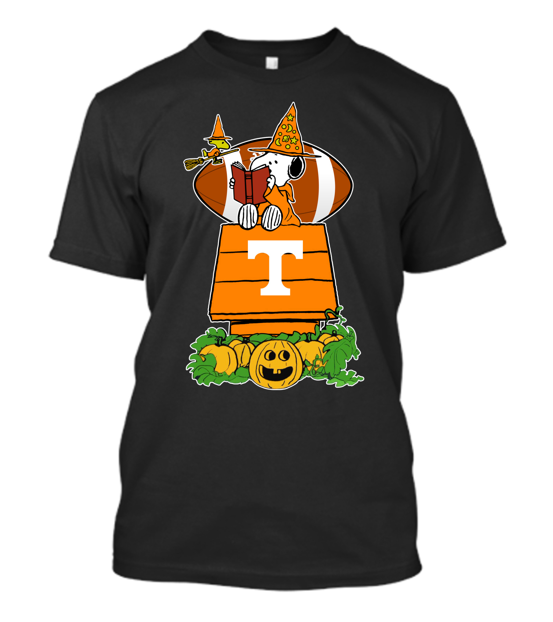 Tennessee Volunteers Snoopy Halloween Football Peanuts Pumpkin Woodstock T-Shirt