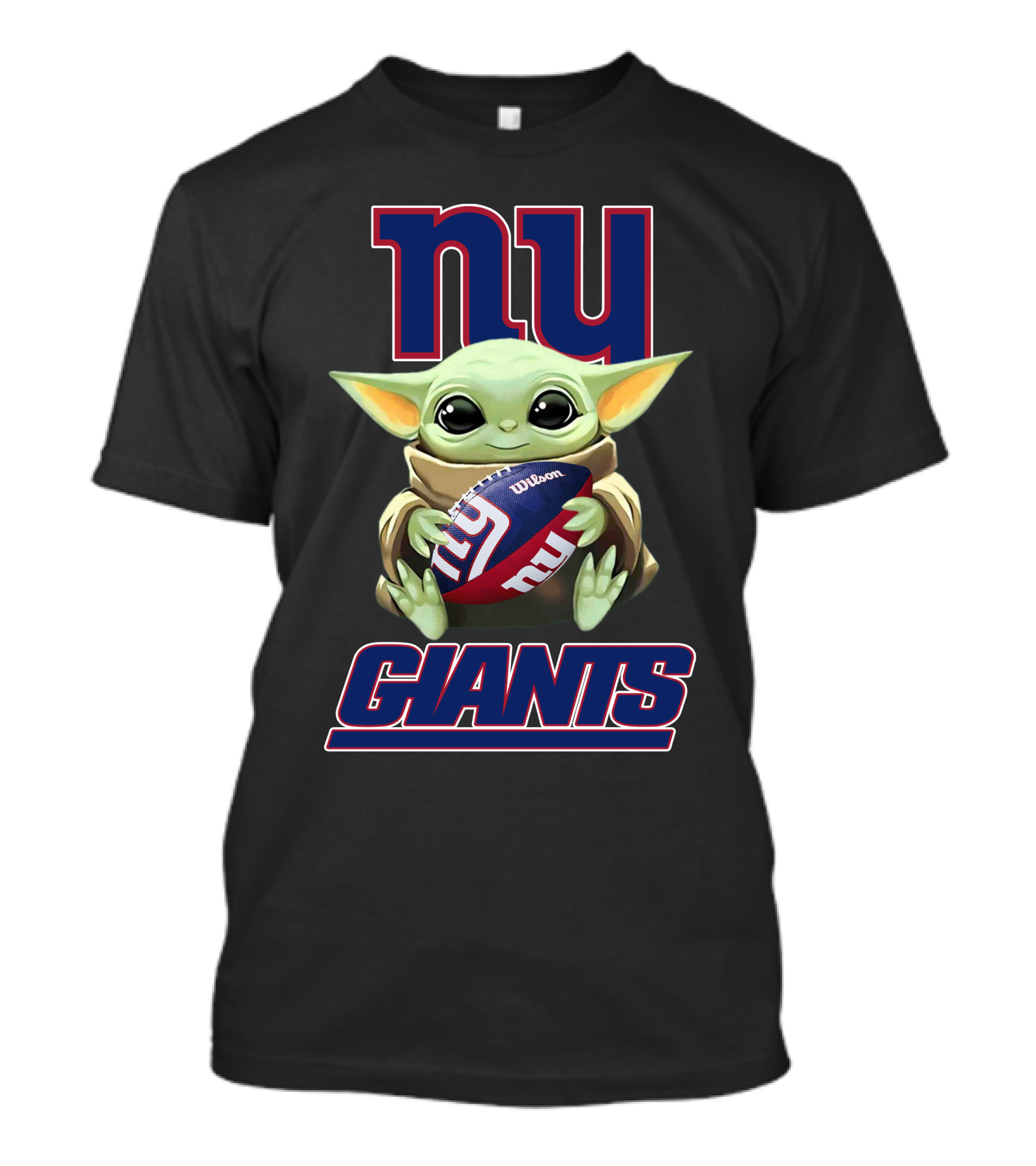 Ny Giants Baby Yoda Holding Football T-Shirt