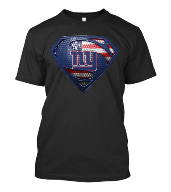 New York Giants Ny Superman Shield American Flag T-Shirt