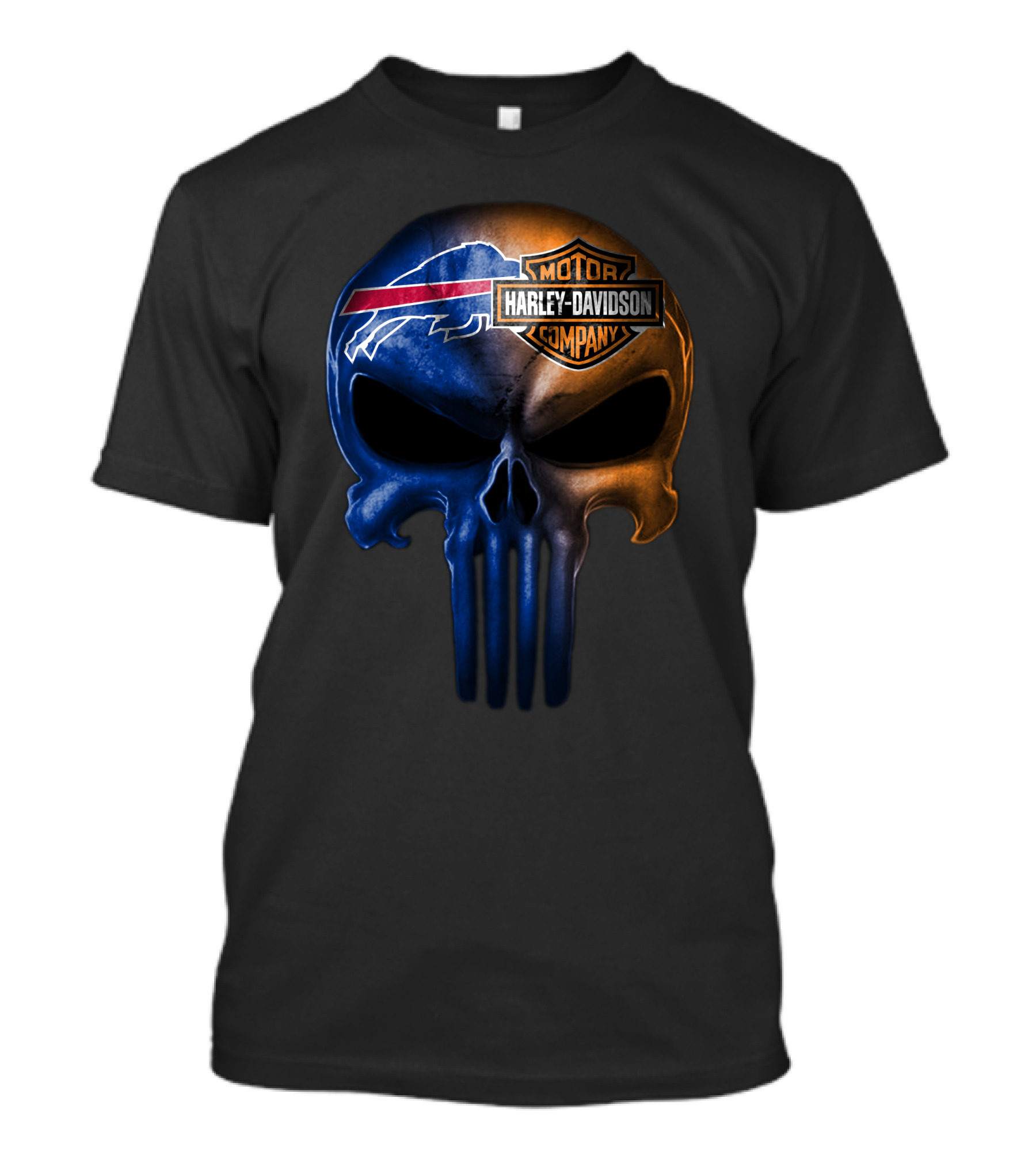 Buffalo Bills Skull Harley Davidson T-Shirt