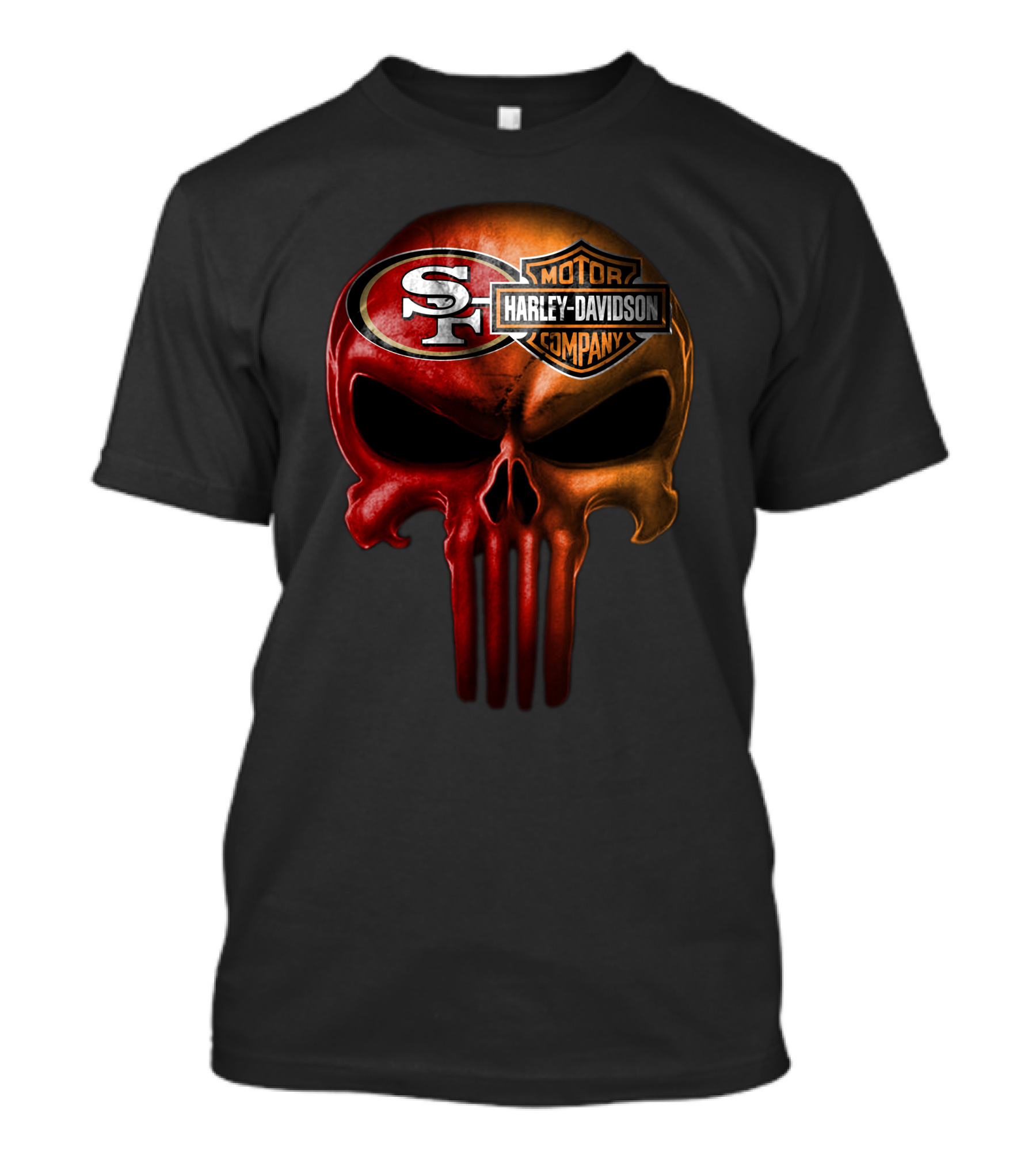 San Francisco 49ers Harley Davidson Skull T-Shirt