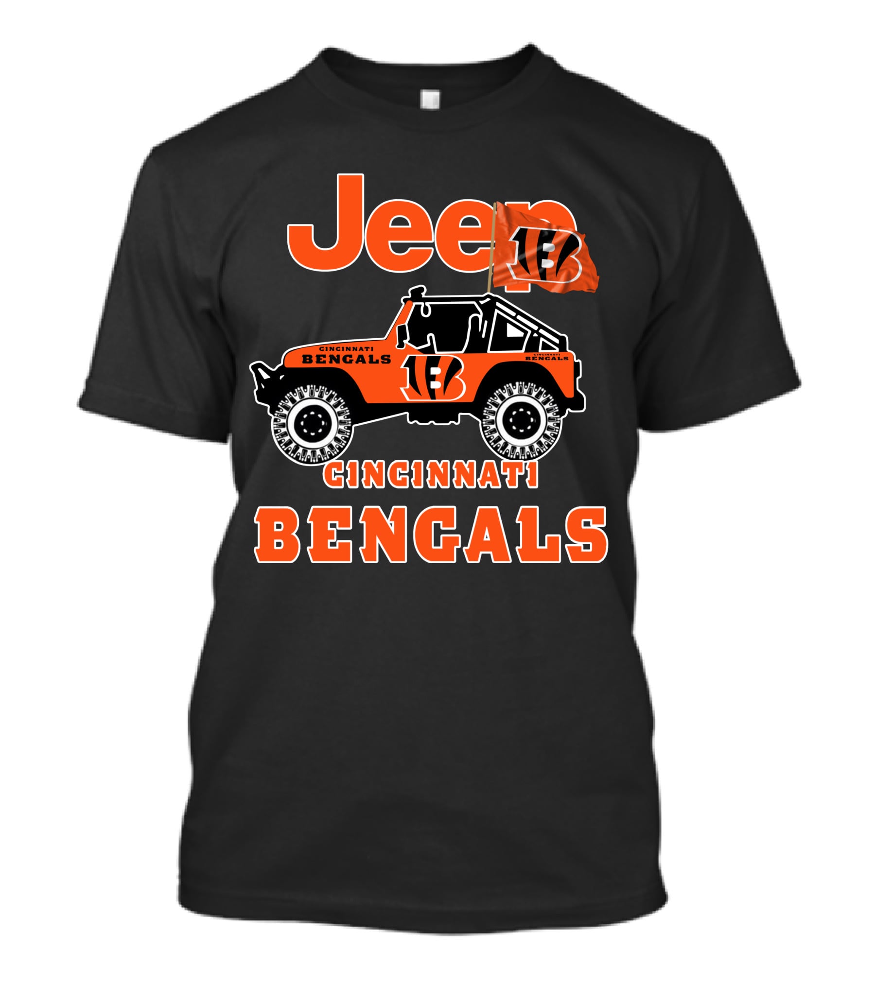 Jeep Cincinnati Bengals 18 Flag T-Shirt