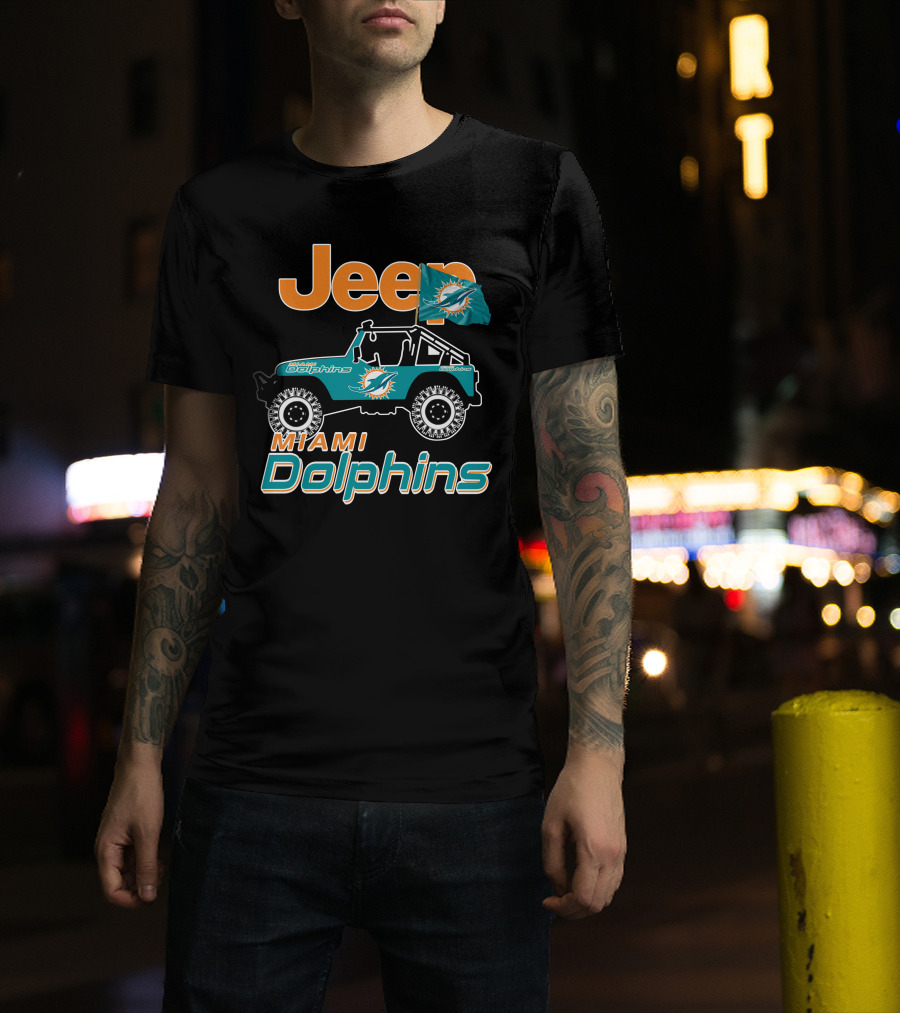 Jeep Miami Dolphins Flag T-Shirt