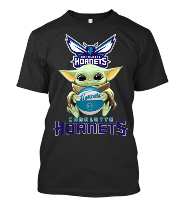 Charlotte Hornets Baby Yoda Basketball Fan Logo Star Wars T-Shirt