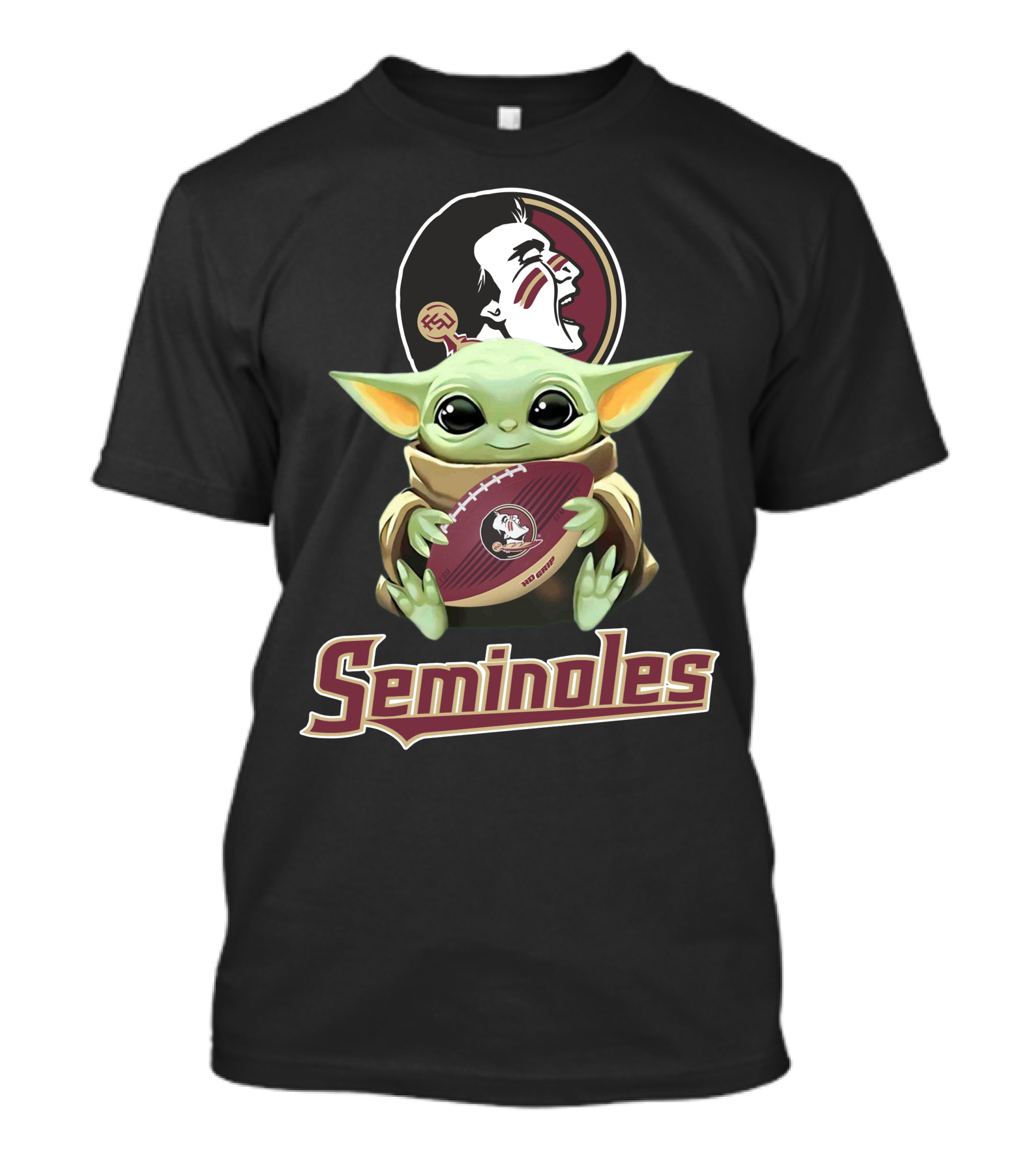 Florida State Seminoles Baby Yoda Football T-Shirt