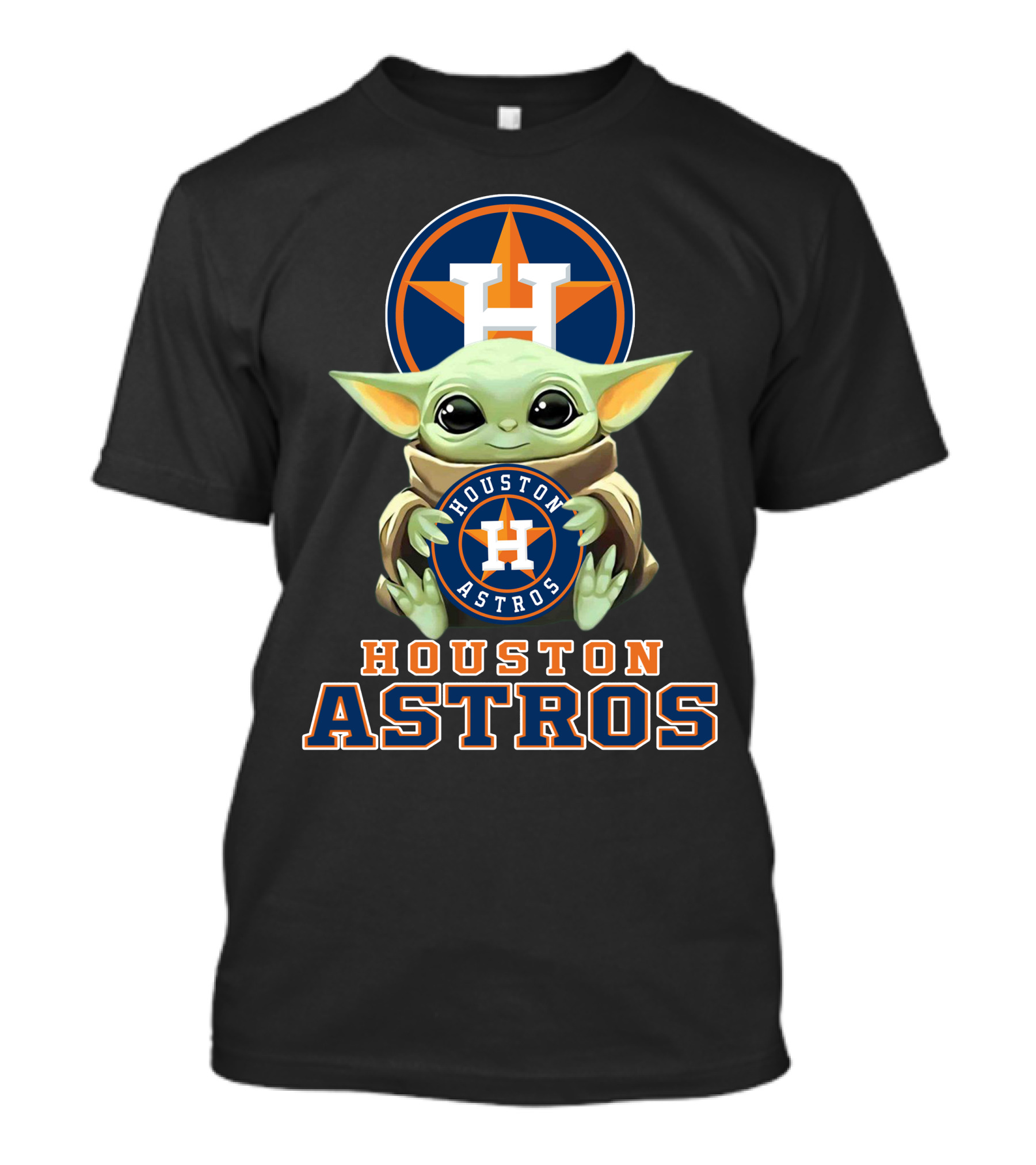 Houston Astros Baby Yoda With Team T-Shirt