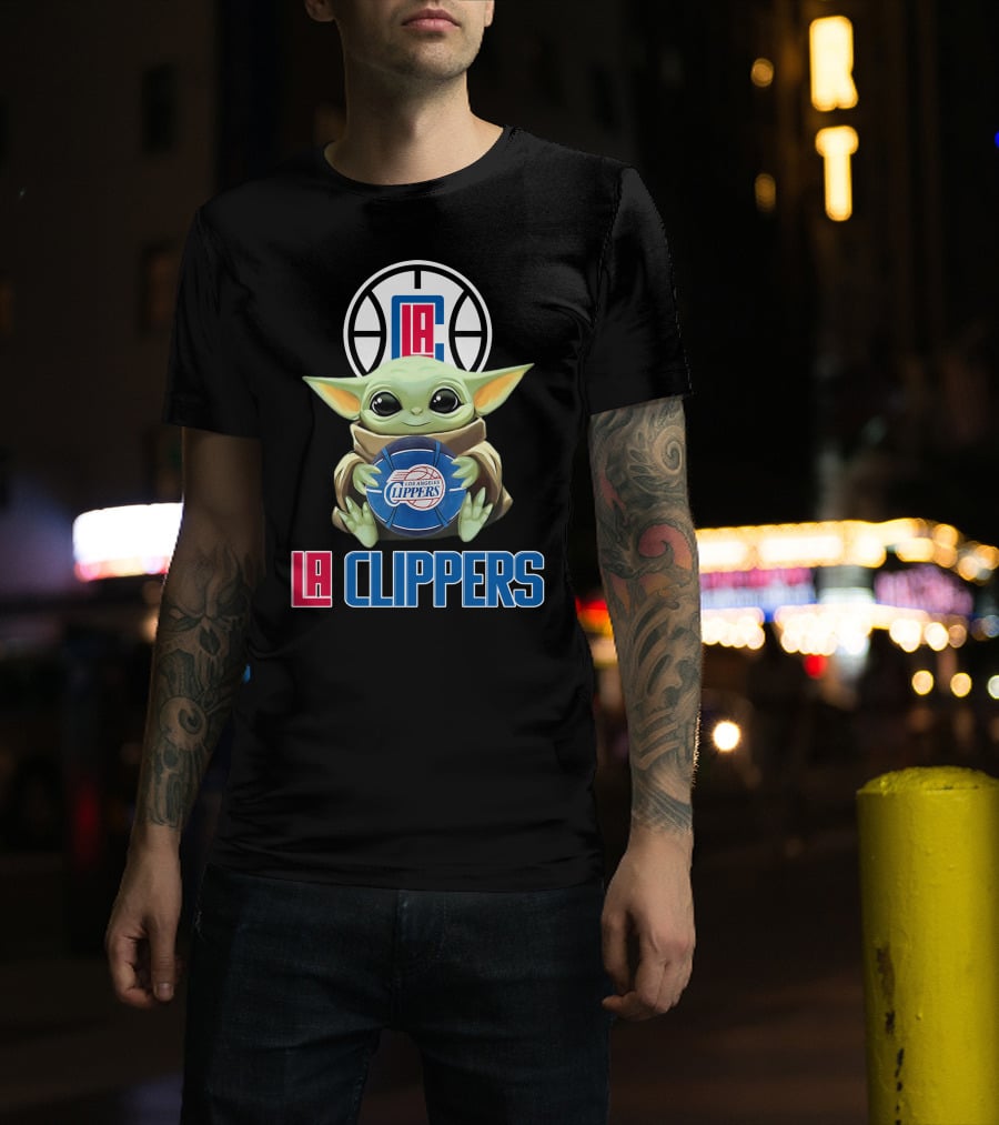 La Clippers Baby Yoda Los Angeles Basketball Fan Gear T-Shirt