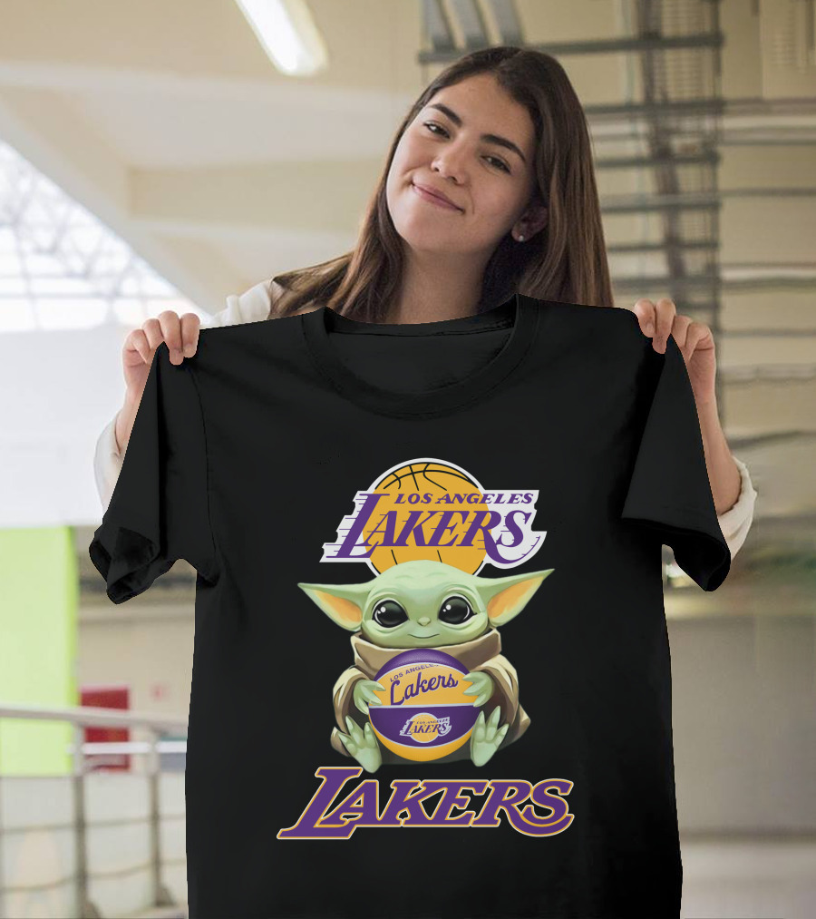 Los Angeles Lakers Baby Yoda Basketball Fan T-Shirt