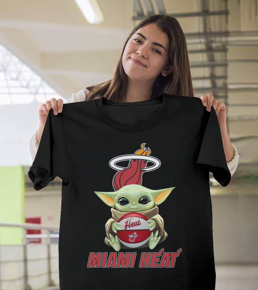 Miami Heat Baby Yoda Basketball Team T-Shirt