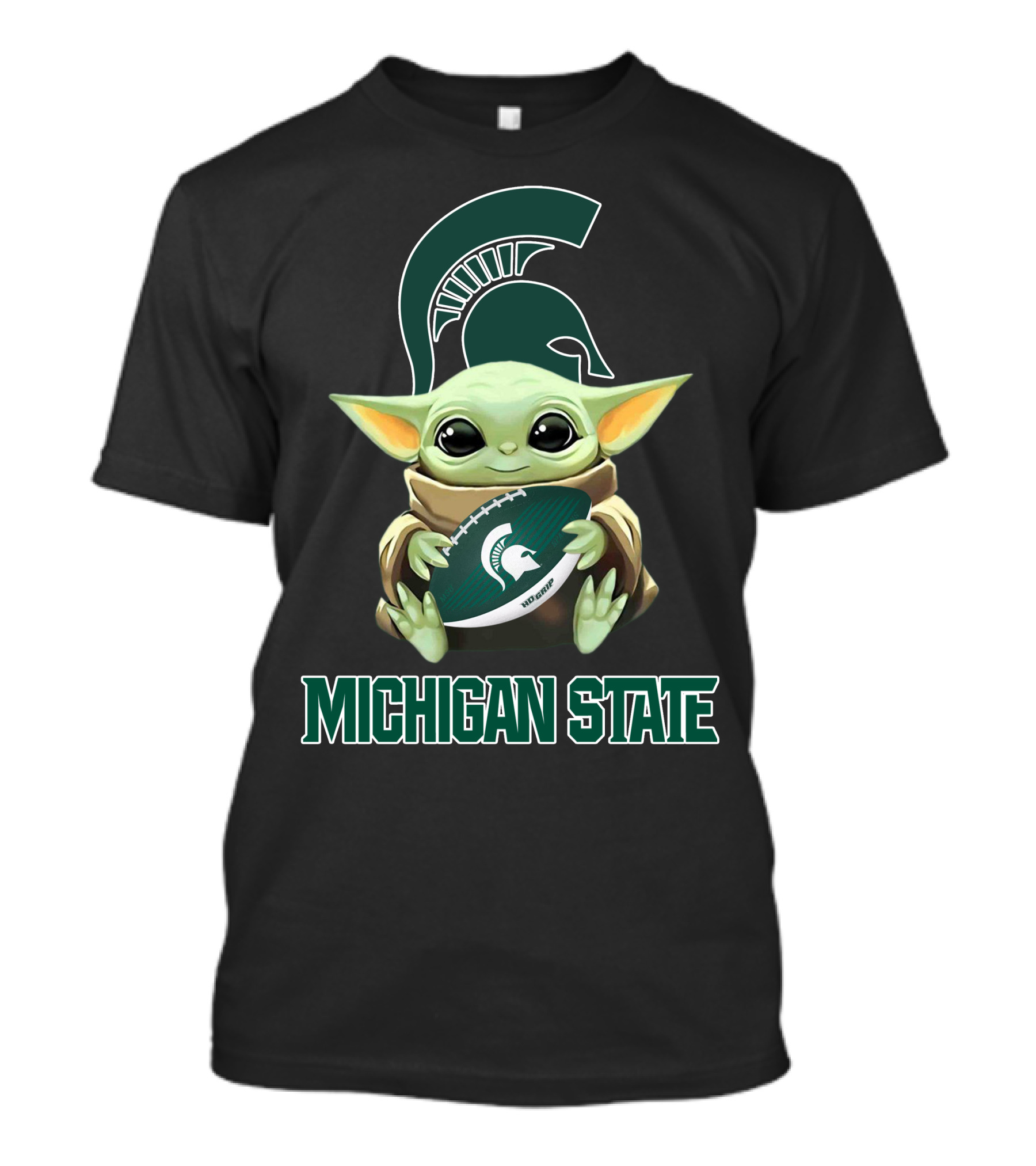 Michigan State Spartans Baby Yoda Football T-Shirt