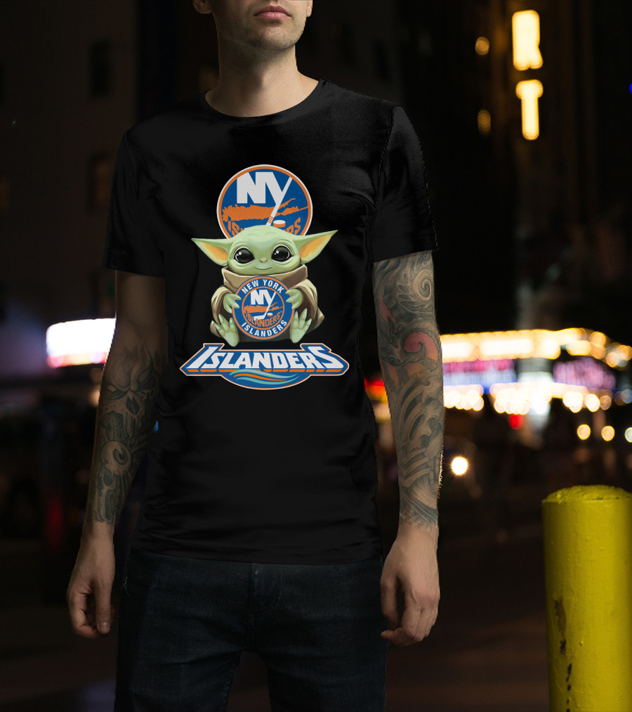 New York Islanders Baby Yoda With Team T-Shirt