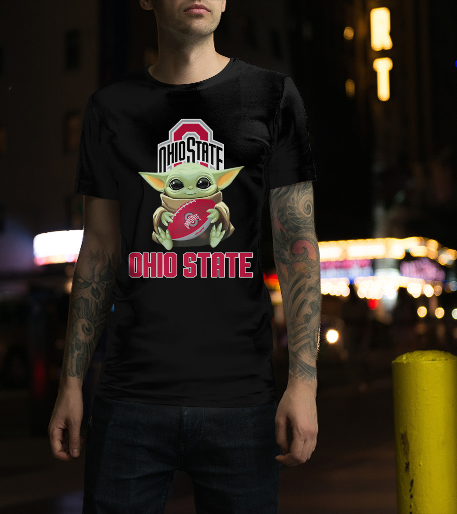 Ohio State Buckeyes Baby Yoda Football Fan T-Shirt