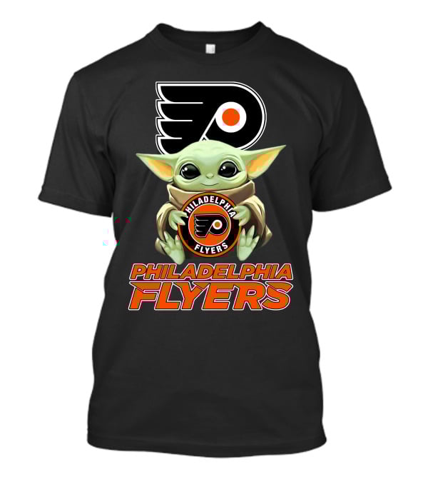 Philadelphia Flyers Baby Yoda Holding Team T-Shirt
