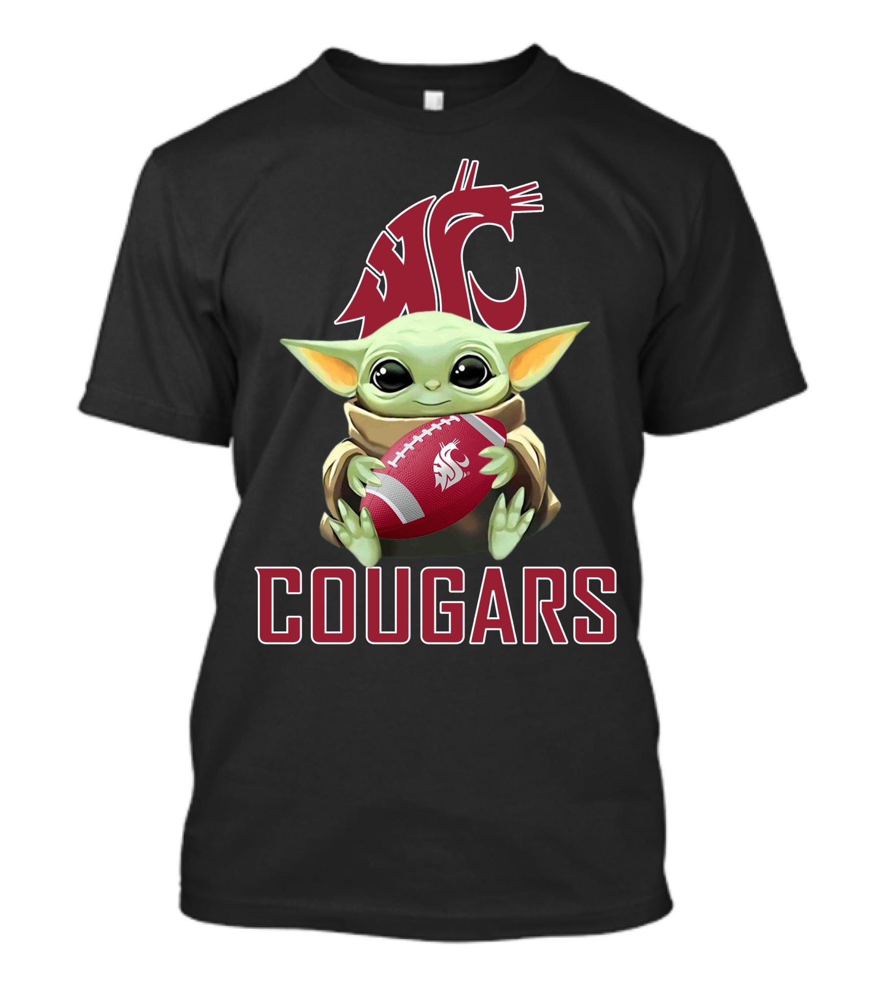 Washington State Cougars Baby Yoda Football T-Shirt