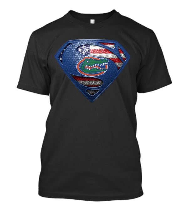 Florida Gators Superman Shield American Flag T-Shirt