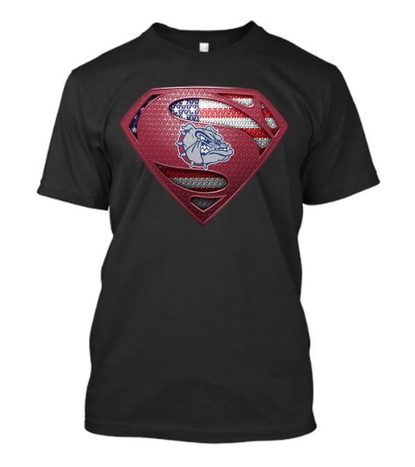 Gonzaga Bulldogs Superman American Flag Shield T-Shirt