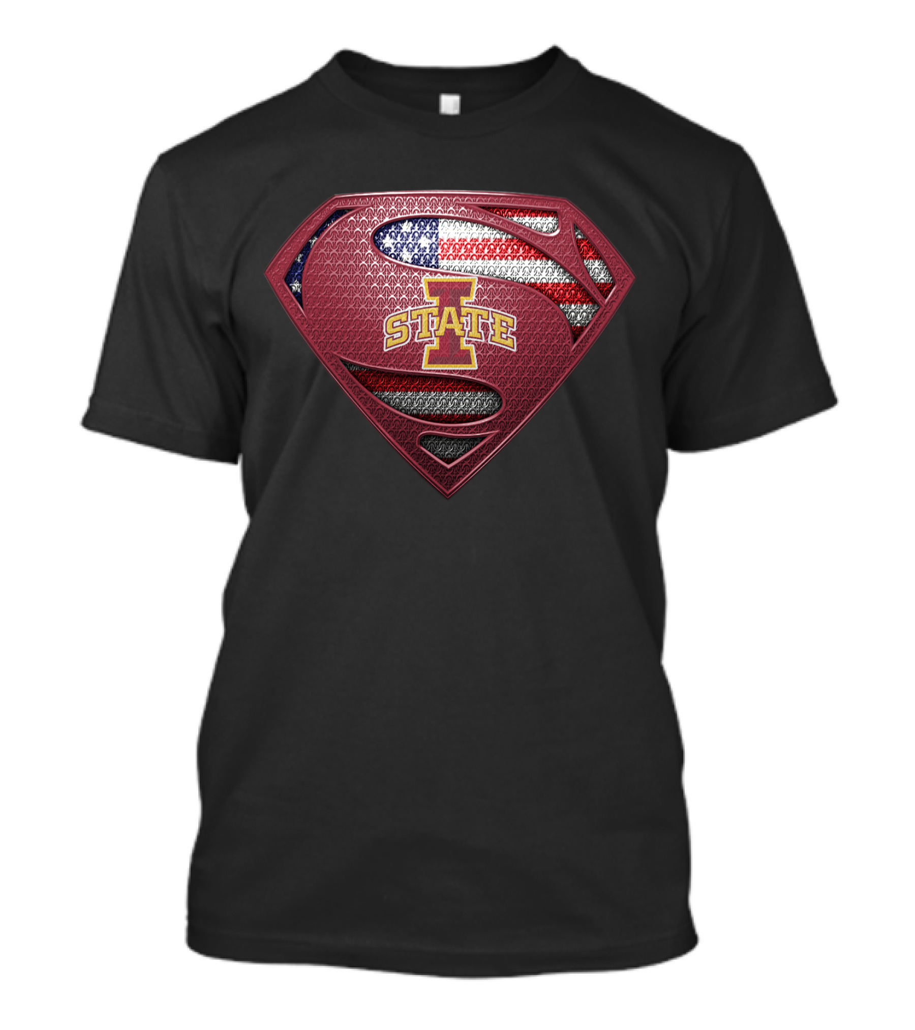 Iowa State Cyclones Superman Logo American Flag T-Shirt