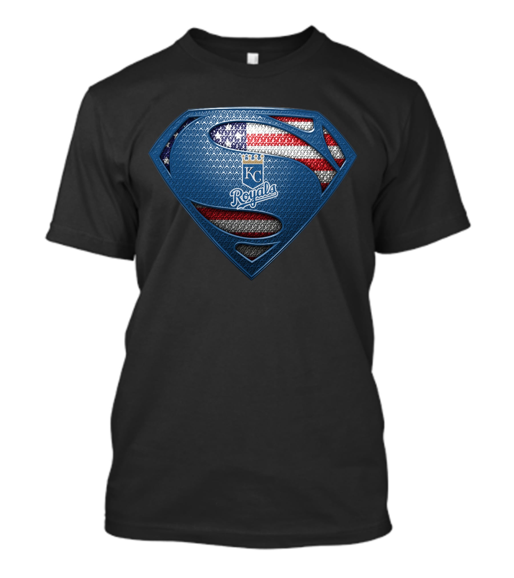 Kansas City Royals Superman American Flag Crest T-Shirt