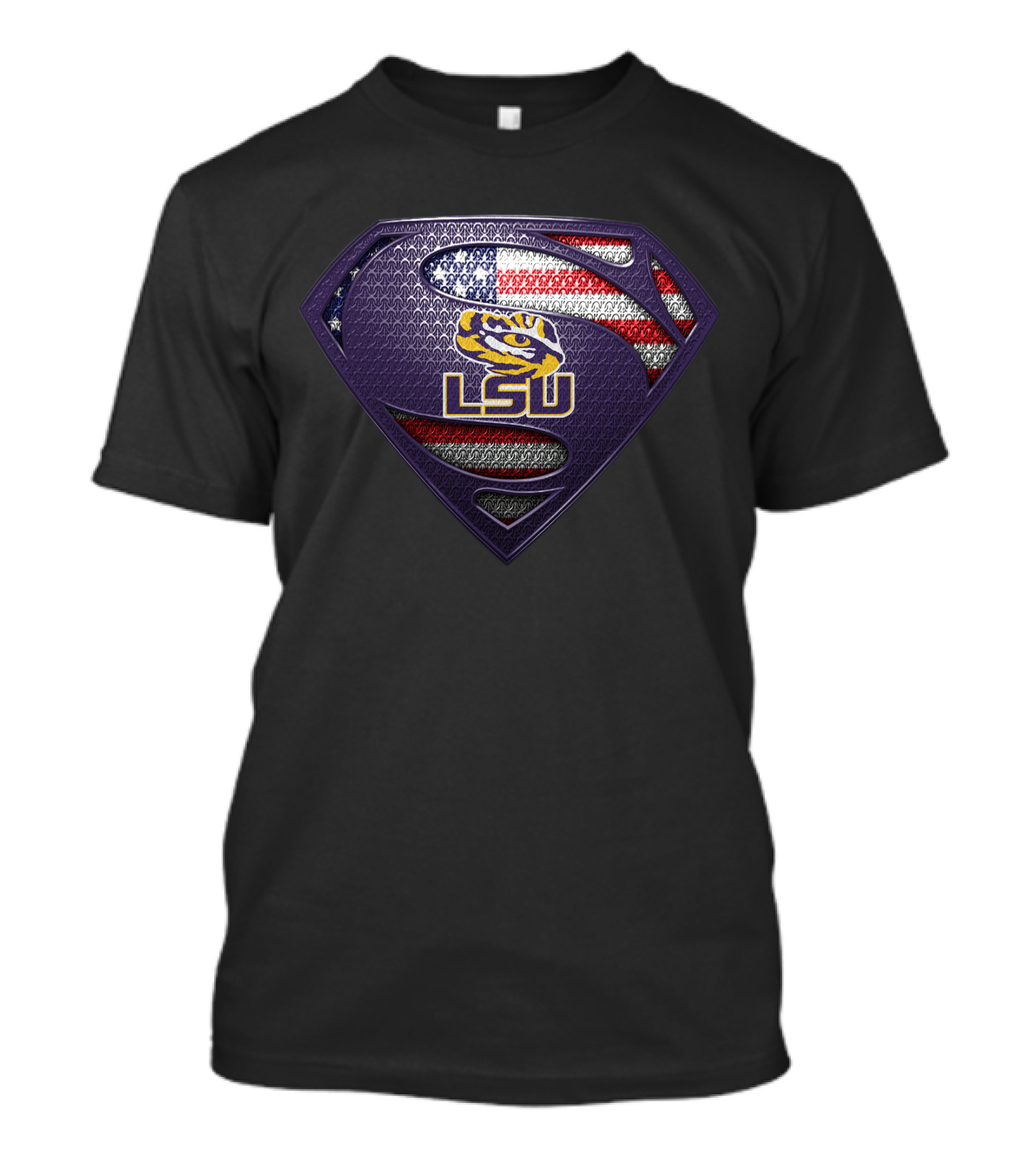 Lsu Tigers Superman American Flag T-Shirt